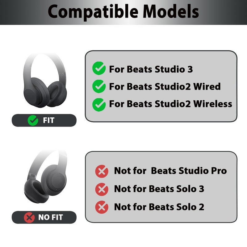 Adhiper Studio 2/3 Replacement Earpads Ear Pads Cushion Cover Compatible with Studio 2.0 Wired/Wireless & Studio 3.0 B0500 B0501 Over-Ear Headphones (Titanium Gray) - Image 2